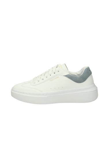 Skechers Cordova Classic Miglior Comportamento Donna, Finiture Blu Duraleather Bianco, 35.5 EU