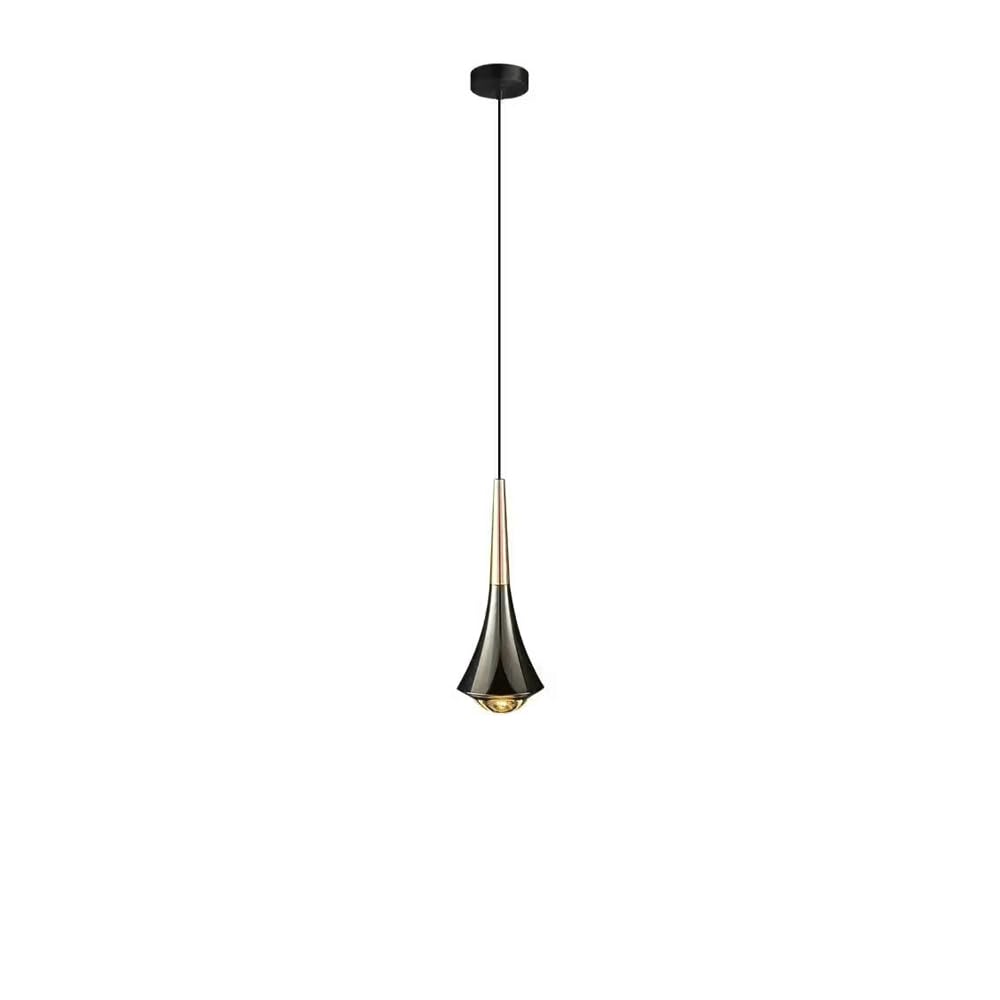 Suspension LED minimaliste noire en verre et aluminium pour décoration haut de gamme