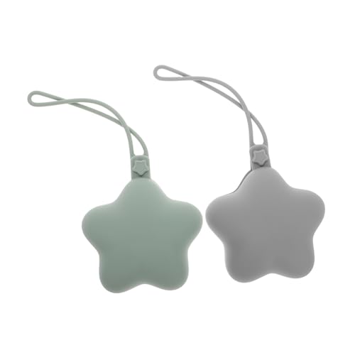 WEKADRIN 2 piezas Caja Portátil de para Chupete Estuche Antipolvo y Limpieza Contenedor Suave y Duradero para Guardar Chupetes y Accesorios para Pañaleras de Gris Verde Gris