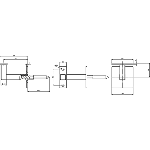 Support de main courante fixation à vis M10 anti-vibration
