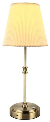 DawnLuster Cordless Table Lamp Rechargeable Vintage Gold-5000mAh Battery Operated Lamp for Decor...