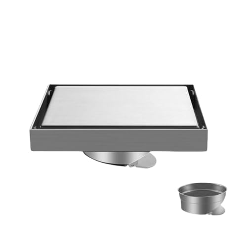 Sumidero Terraza Desagüe De Suelo Oculto De Acero Inoxidable con Ladrillo Arenado Engrosado Cuadrado para Baño 15 X 15 cm