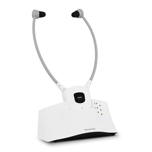 TechniSat STEREOMAN ISI 3 - kabelloser Stereo-Funkkopfhörer für Fernseher und Musikanlagen mit Dockingstation, weiß