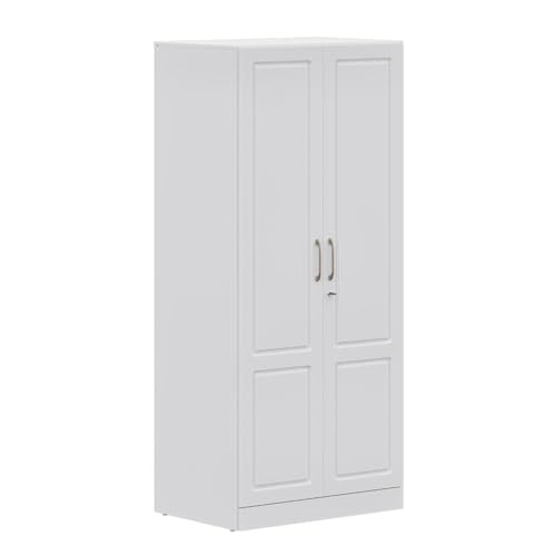 Image of Wakefit Wardrobe for Bedroom | 3 Yr Warranty | Cupboard for Bedroom, Almirah, Wooden Wardrobe, Comes with LED light, Multi-Shelves, Drawer & Hanger, Density:680-750 kg /m, Free Installation(Tyrian-FW)