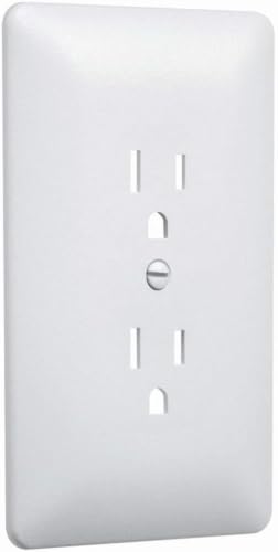 Image of TayMac MW2000W Masque 2000 Series 1-Gang Nonmetallic Decorator Style Duplex Cover-Up Wall Plate, White 5 Count (Pack of 10)