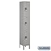 Salsbury 63162GY-A 12 in. x 6 ft. x 12 in. 1 Wide Triple Tier Standard Metal Locker, Gray - Assembled