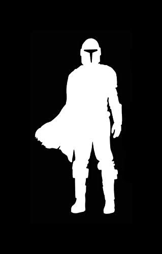 Amazon Co Jp マンダロリアン マンダ シルエット Nok デカール ビニール ステッカー 車 トラック バン 壁 ノートパソコン ホワイト 7 0 X 3 5インチ Nok665 パソコン 周辺機器