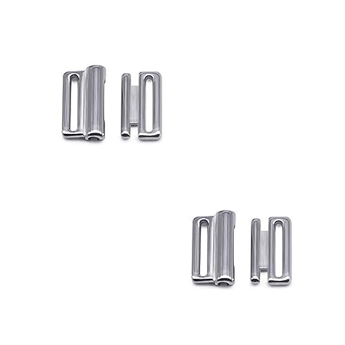 Bikiniverschluss silbrig 2 Paar Bikini Clasp Metall Schnalle für Unterwäsche (Straight cylinder)