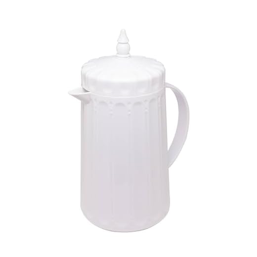 WOLFF Garrafa Térmica de Plástico Souk Branca 1L - Utensílios de Cozinha - Mesa Posta - Decoração - Itens Para Casa-Perfeita Para Café e Chá-Mantém a Temperatura de Bebidas Quentes e Geladas