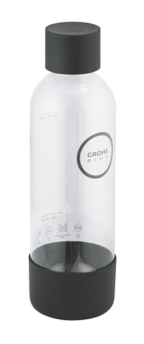 GROHE Blue Fizz, Wasserflasche (Fassungsvermögen: 850ml, nicht spülmaschinenfest, Bajonettverschluss, kompatibel mit dem GROHE Blue Fizz Wassersprudler), schwarz, 41250K00