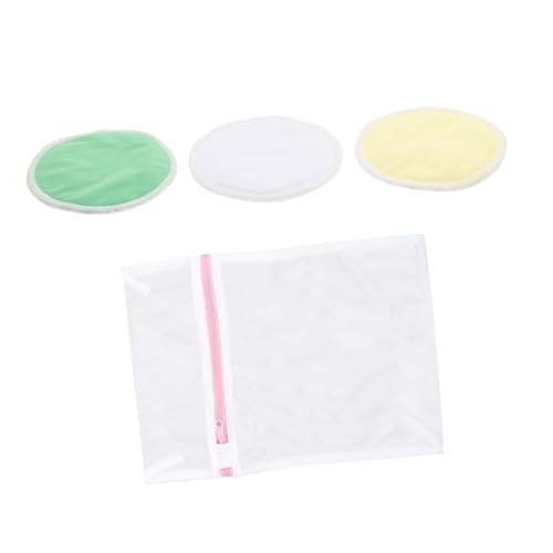 ORFOFE 4 Piezas Almohadillas de Lactancia Reutilizables Unidades Cojines Absorbentes Bambú Lavables Diseño Grueso y Cómodo para Madres Soporte para Evitar Fugas Lactancia