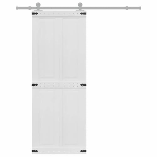 vidaXL Puerta Corona 80 x 210 cm Madera de ingeniería, Puerta Deslizante Elegante, Divisor Compacto, Blanco Duradero, Dormitorio Moderno, Garage Funcional, diseño Sencillo