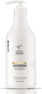 Global amazon secrets nanoplastia smoothening shampoo 500Ml | BTX Infusion, Fenugreek Seed, Omega-3 & Bio Keratin