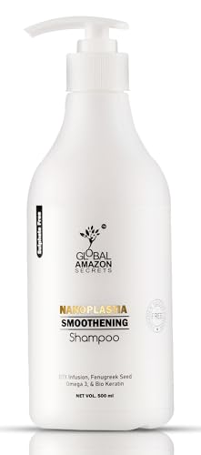 Global amazon secrets nanoplastia smoothening shampoo 500Ml | BTX Infusion, Fenugreek Seed, Omega-3 & Bio Keratin