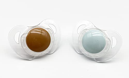 Image of SWEETIE TRITAN ORTHODENTIC Pacifier Silicone Nipple 2PCS 6-18M (6-12 Months, Brown & Green)