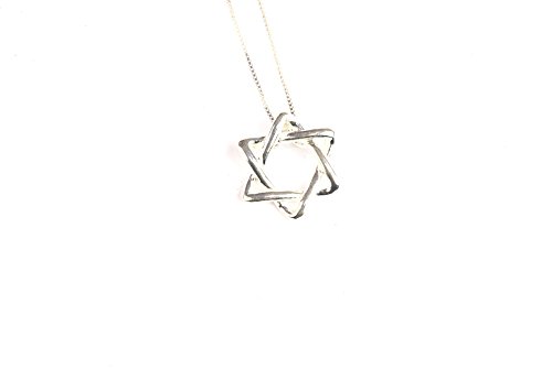 925 Sterling Silver Jewish Star of David Pendant Necklace Bat Mitzvah Gift, 18"2