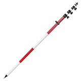 DMITER Professional Surveying Prism Pole, Adjustable Aluminum Pole, with Adapter and Twist Lock Metric-Inch Dual Scale (15FT/4.6m)