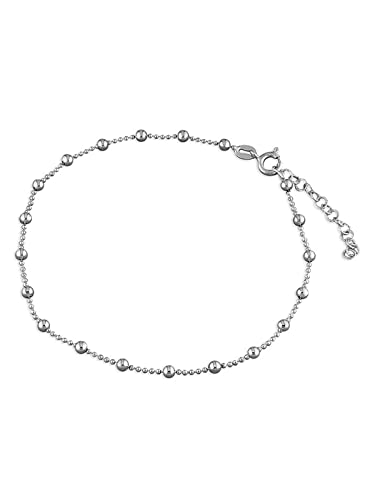 Chaîne de cheville argent 925 à perles pour vos douces journées de plage