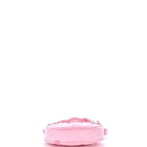 Pre-Loved Le Cagole Giant Studs Shoulder Bag Terry Cloth XS, Pink4