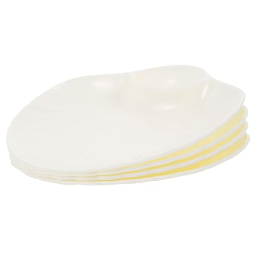 FUNOMOCYA 4pcs Food Container Sauce Holder Food Plate White Plate for Serving Pp