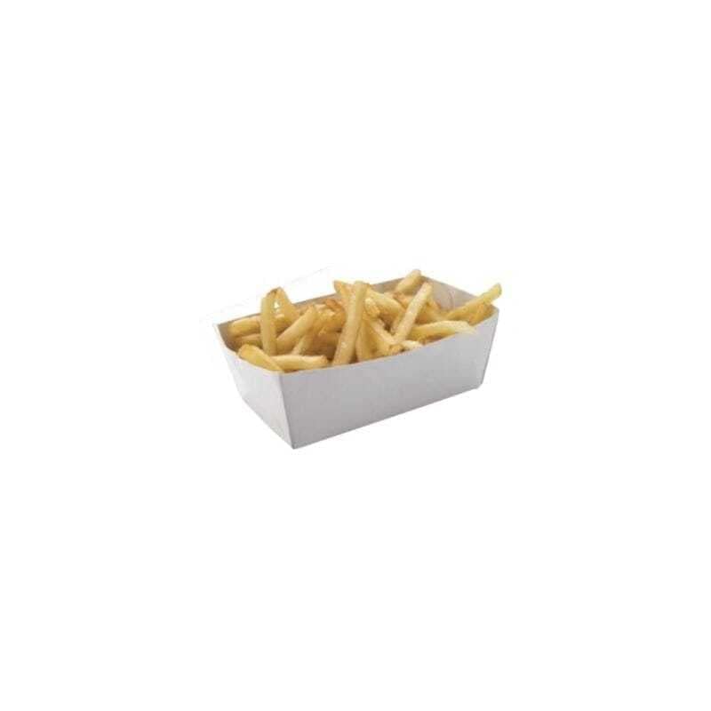 Barquettes Carton Blanc - L 100 x P 60 mm - Eco Responsables - Lot de 250