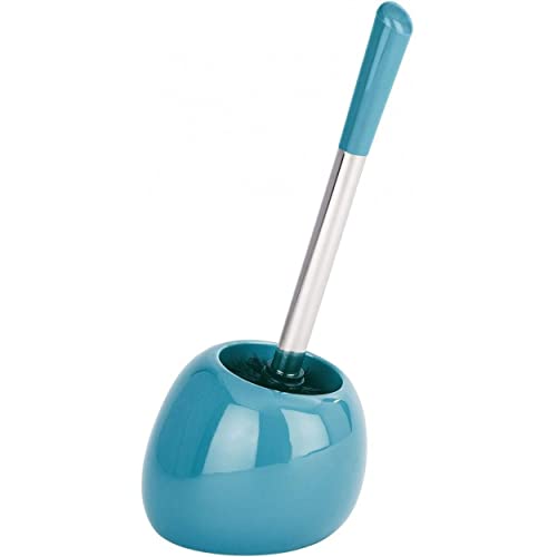 Hogar y Mas Escobillero Baño Turquesa de Cerámica, Diseño Moderno y Original. Escobilleros WC para Baño 15X40 cm