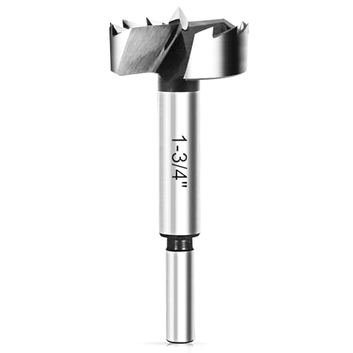 BAIDETS 1-3/4 Inch Forstner Bit - Forstner Drill Bit 1-3/4" for Wood by Round Shank