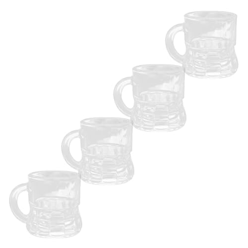 MUELODSIC 4 Piezas Vasos Pequeños de Vidrio para Licor Copas Creativas para Whiskey y Cerveza Diseño Compacto para Fiestas Fáciles de Limpiar para Hombres