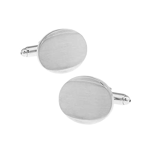 Mancuernillas vintage Daesar para hombre ovaladas plata miniatura 1