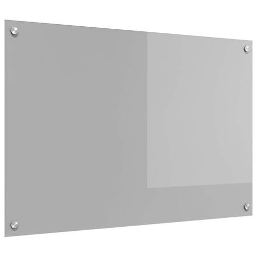vidaXL Küchenrückwand Hellgrau 90 x 60 cm Gehärtetes Glas, Moderne Küchenrückwand, langlebiger hitzebeständiger Glas-Schutz, schlankes Upgrade für den Kochbereich, minimalistisches Schutzpanel