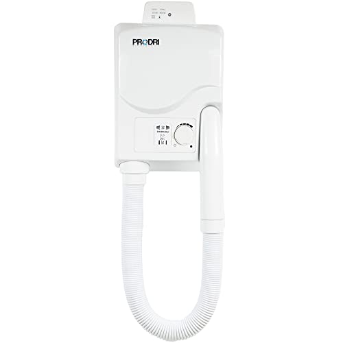 Pro Washroom Body & Hair Dryer - Wall-Mounted Hair Dryers with Shaver Sockets - 5 Heat Settings - Safe for Bathroom Installation - for Hotels, Gyms & Spas (Adjustable Dial)