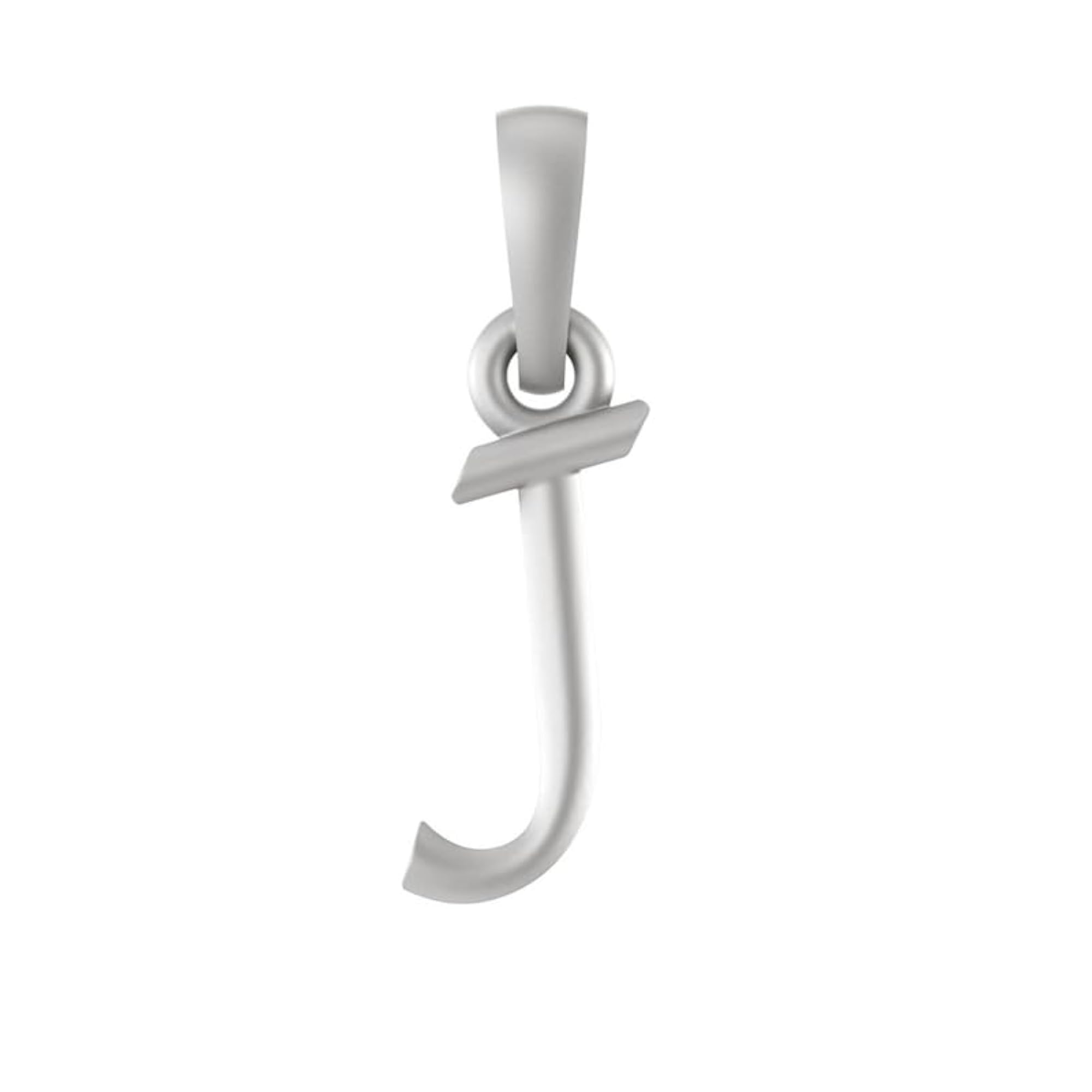 Kids' Letter J Necklace, Sterling Silver Initial Pendant