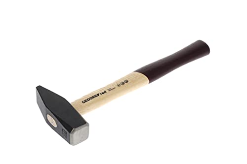 GEDORE Röd låshammare med trähandtag, 1 500 g huvudvikt, hammare med askhandtag, verktyg, smidd, R92100055