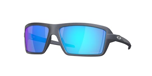 Oakley Cables Sunglasses Blue Steel with Prizm Sapphire Lens 63mm