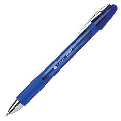 Office Depot Super Comfort Grip Ballpoint Pens With Caps, Medium Point, 1.0 mm, Blue Barrel, Blue Ink, Pack Of 12