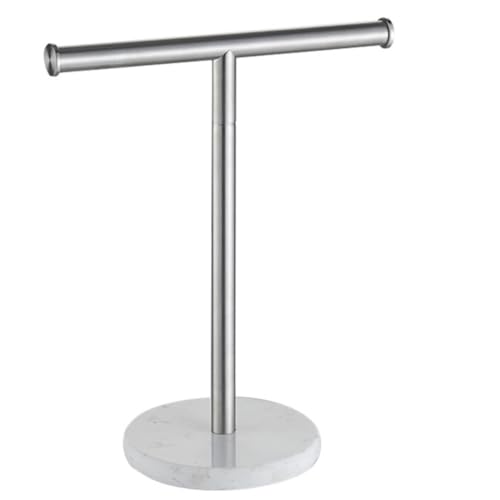 TOTIKI Toallero De Pie Toallero Independiente En Forma De T para Encimera, Soporte De Toalla De Mano, Soporte De Toalla con Base De Mármol, Barra De Toalla Soporte Toallas Baño(A)