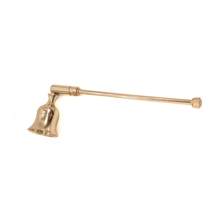 FACAIIO Éteignoir à bougie en métal avec poignée extensible et cloche oscillante design maison mariage salon cuivre