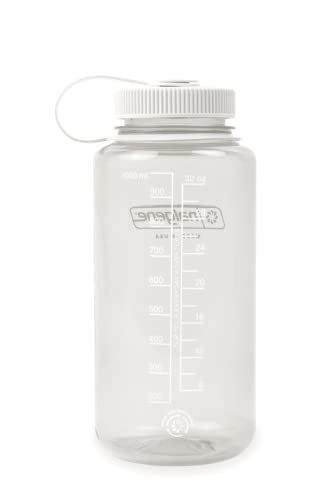 Image of Nalgene Monochrome BPA-Free Recycled Reusable Water Bottle for Backpacking, Hiking, Gym - 32 oz Shatterproof, Cotton (Pack of 6)