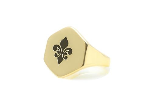 Bague Personnalisée avec gravure de blason net qui ne s'efface jamais