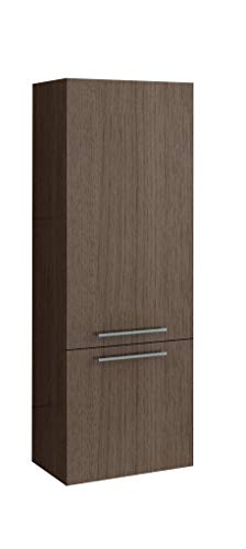 SAM Bad-Hochschrank Barca, Matt trüffeleiche, 2 Türen, Badmöbel, Badezimmerschrank, Soft-Close, 40 x 35 x 120 cm