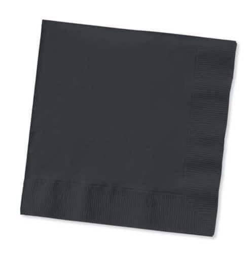 Touch Of Color 3 Ply Beverage Napkins, Black Velvet, 50/Pack (57134B)