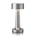 HPUFKOT Portable LED Table Lamp, 3-Levels Brightness Metal Desk Lamp,3 Color Touch Control Rechargeable lamp, Ideal Bedside Lamp for Nightstand,Bedroom, Living Room (Silver)
