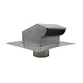 RDP Rooftop Exhaust Vent Cap with Damper and Bottom Extension (4 Inch, Galvanized)