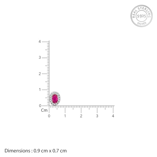 GIVA 925 Silver Pink Oval Halo Studs| Gifts for Girlfriend, Gifts for Women and Girls | With Certificate of Authenticity and 925 Stamp | 6 Month Warranty