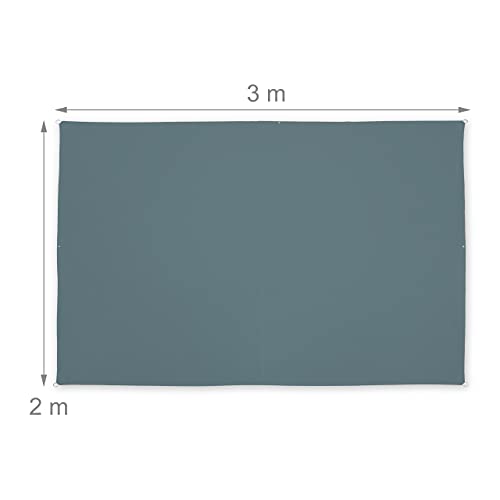 Voile d'ombrage rectangulaire gris 2x3 m imperméable relaxdays