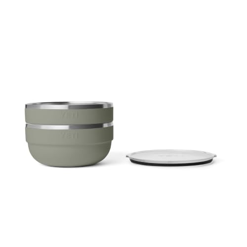 Image of YETI Rambler Bowls, Vacuum Insulated, Stackable and Nestable Stainless Steel Bowl with Lid, 4.5 Quart, Pampa Green