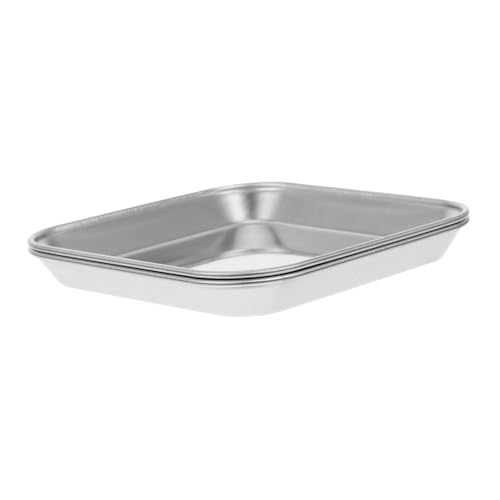STOBAZA 2 pièces Plateaux Alimentaires Inox Épais Plateaux Carrés Acier Inoxydable Robustes pour Salade Apéritifs Desserts et Stockage Cuisine