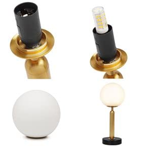 Mehime 5.9 Inch Ball Table Lamp,Globe Lamp With Acrylic Lampshade, Mid Century Nightstand Desk Lamp For Kids Living Room,Bedroom, College Dorm, Office(Bulb Included) #TOP3