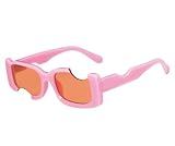 W&Y YING Punk Small Square Rectangle Sunglasses Men Women Vintage Cool Cosplay Sun Glasses UV Protection (Pink)