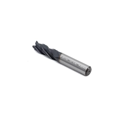 Image of Square End Mill JESTUOUS Carbide 4 Spiral Flute Titanium Coating Drill Bits 1 /8 inch Shank Dia.1 Cut Length for Milling Metal,1 Piece